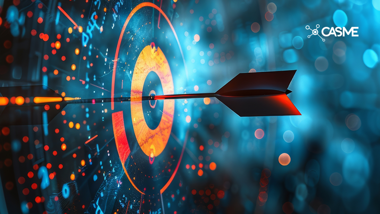 An arrow into a data contructed bullseye signifying Turning Insights into Strategic Decisions