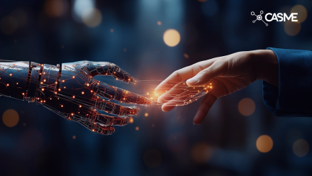 AI hand meeting a human hand