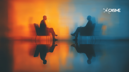 People sat at opposite sides